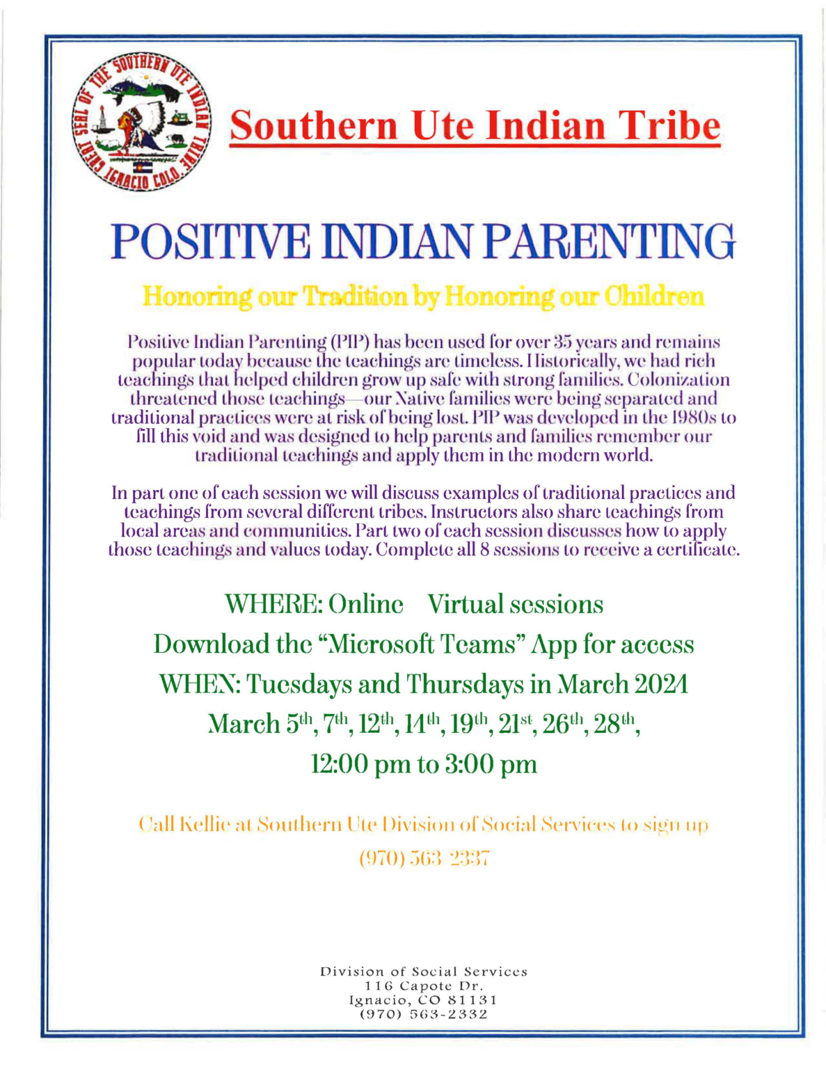 Events For November 2024 – Southern Ute Indian Tribe